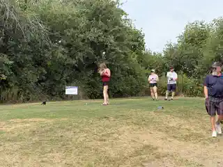 Golfer taking a shot from the tee