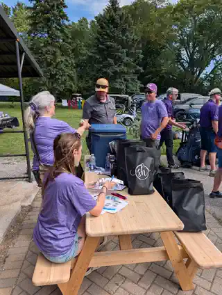 Guests gathered at the tournament welcome area